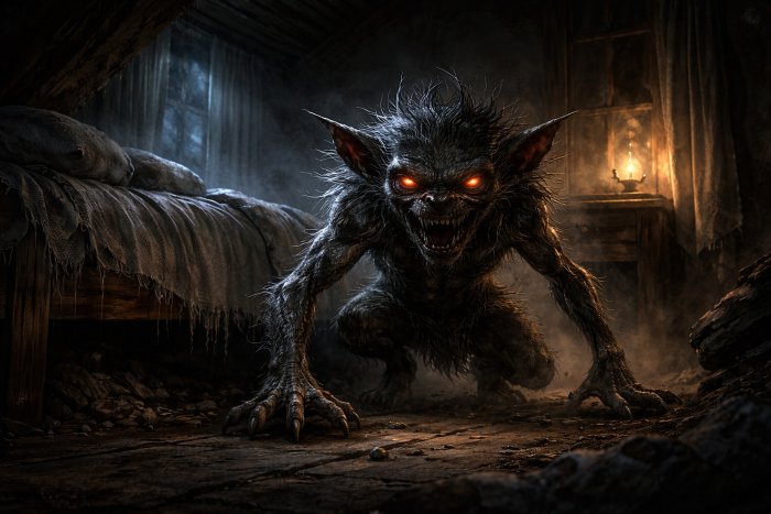 The creeping Tokoloshe in shadows